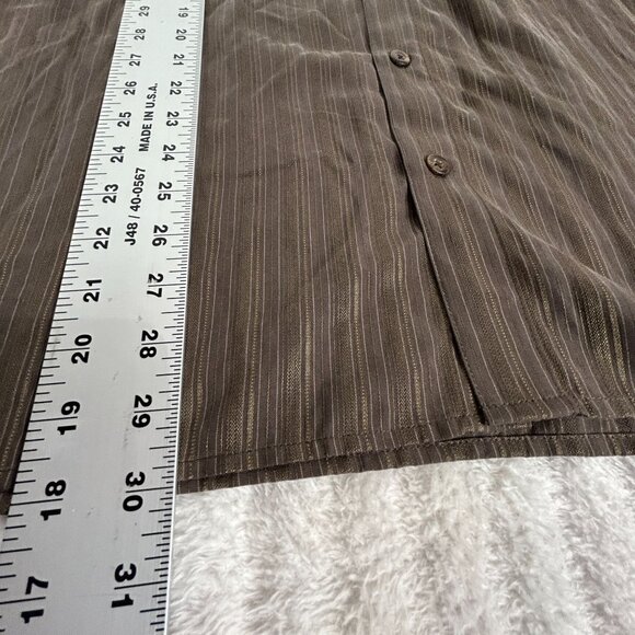 REI Mens Two Rock Striped Short Sleeve Shirt Large Brown Travel Lightweight New - Picture 9 of 9
